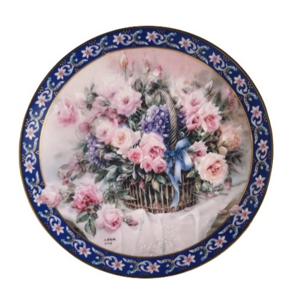 Vintage W.S. George Fine China Decorative Plate 1992 Lena Liu "Roses" Collector